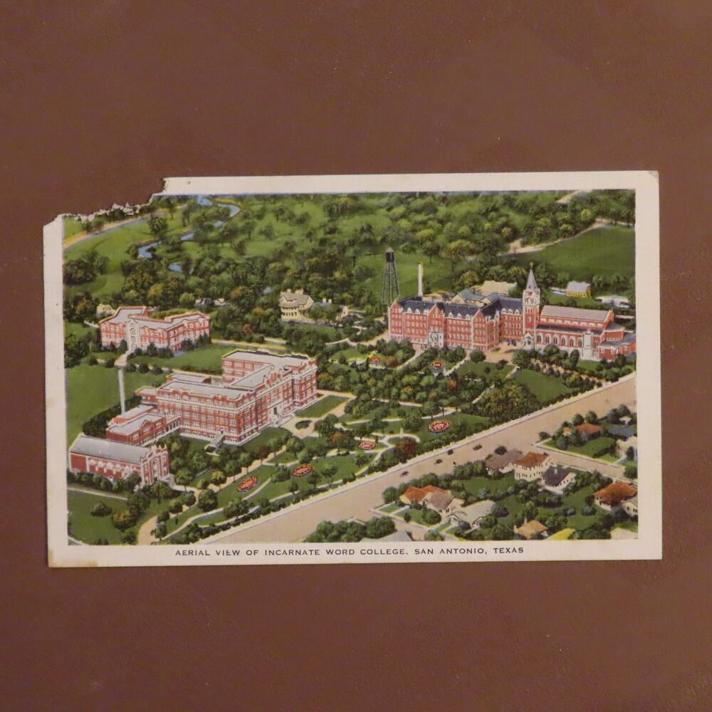 Incarnate Word College San Antonio Texas Linen Postcard 1938 1 .01 Cent Stamp